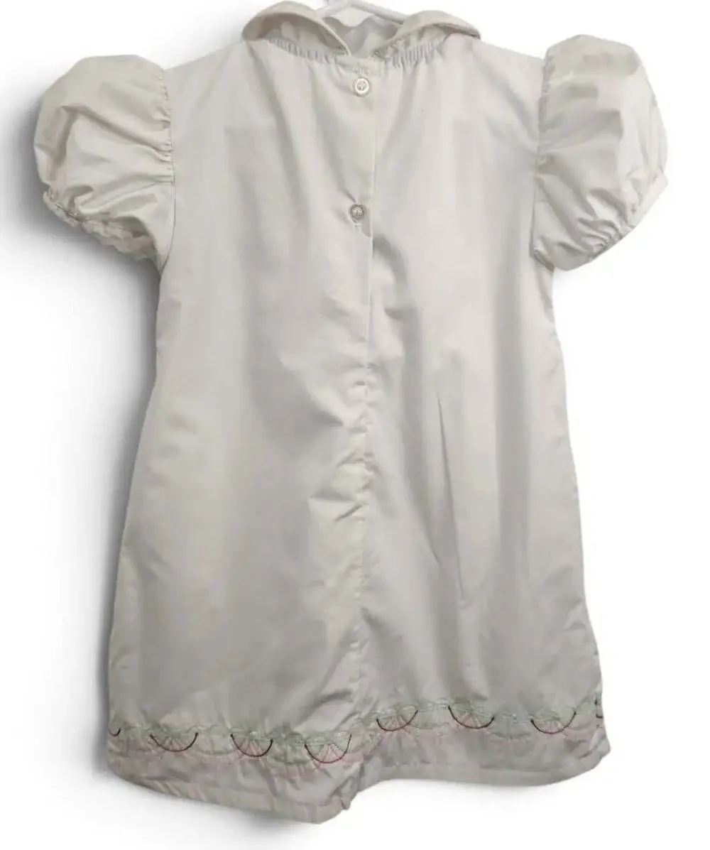 Heritage Stitches Girls White Dress with Ballerina Embroidery